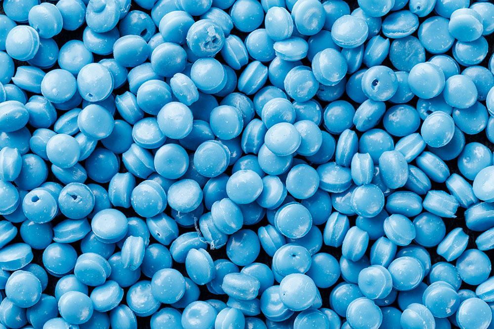 Worker in a recycling plant